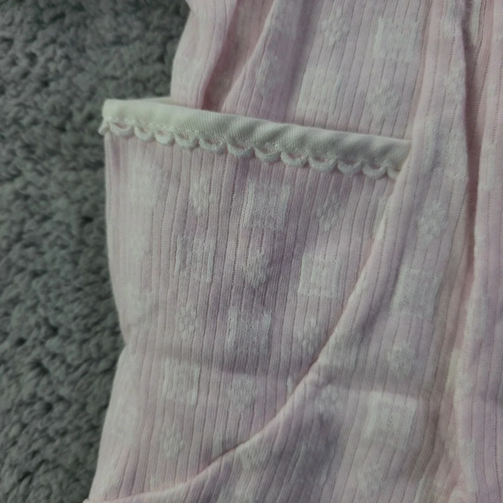 Baby Dior Vintage Pink Striped Embroidered Romper 9 Months Made in USA